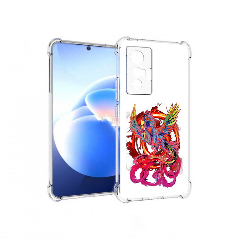 

Чехол MyPads Tocco для Vivo X70 красочный феникс, Прозрачный, Tocco
