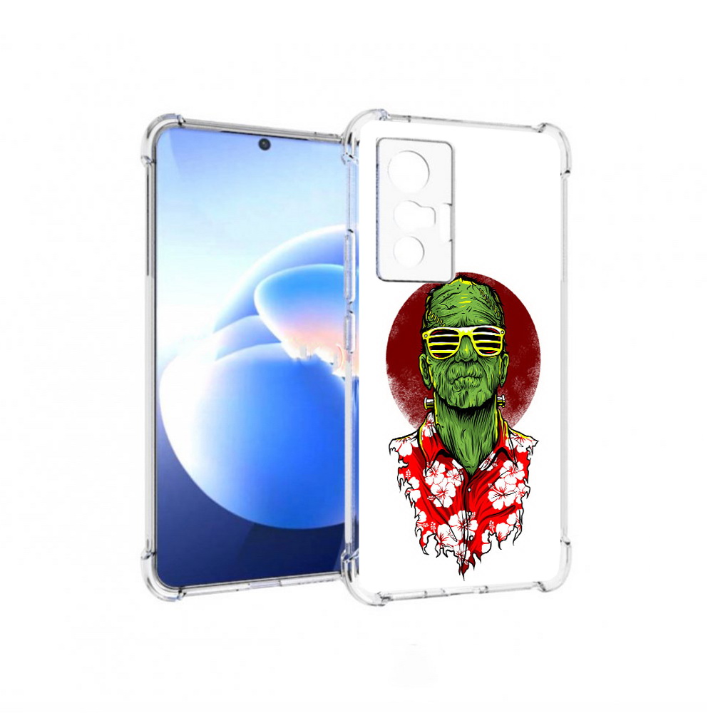 

Чехол MyPads Tocco для Vivo X70 крутой зеленый мужчина в очках, Прозрачный, Tocco