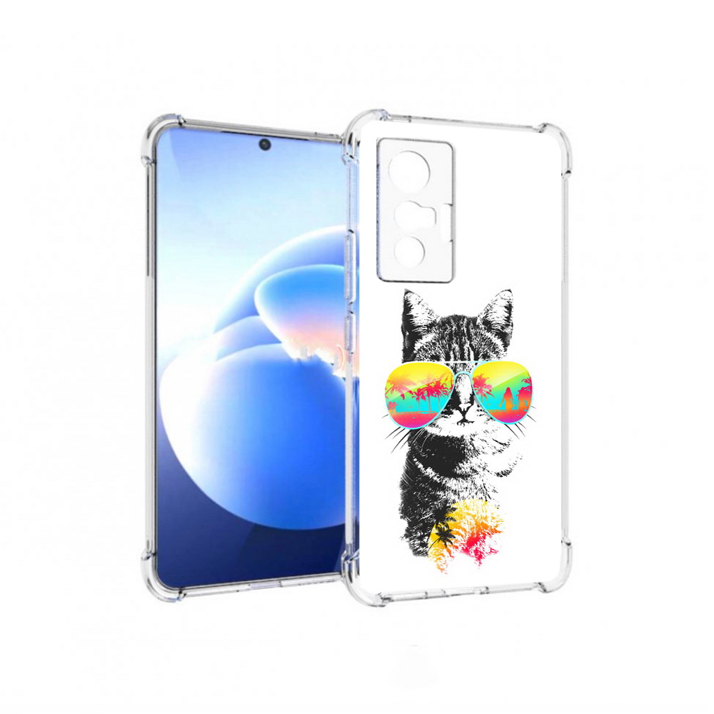 

Чехол MyPads Tocco для Vivo X70 крутой кот, Прозрачный, Tocco
