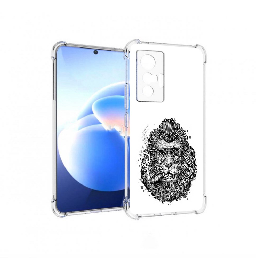 

Чехол MyPads Tocco для Vivo X70 курящий лев, Прозрачный, Tocco