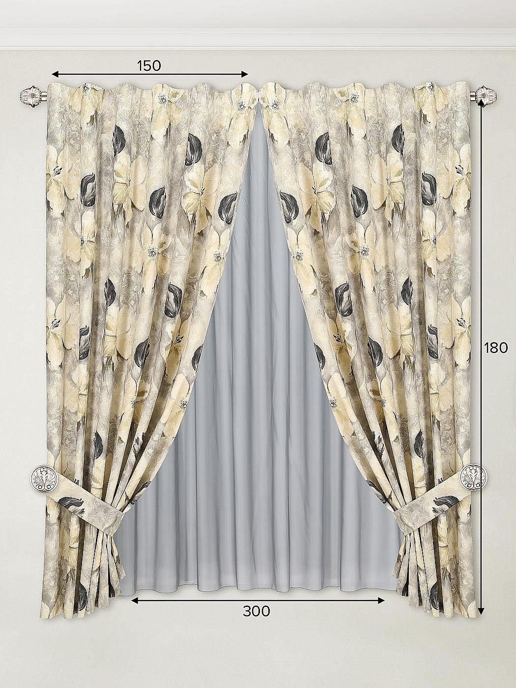 

Комплекты штор AT HOME / шторы в комнату 150х180 см / Марана (серый), 204879