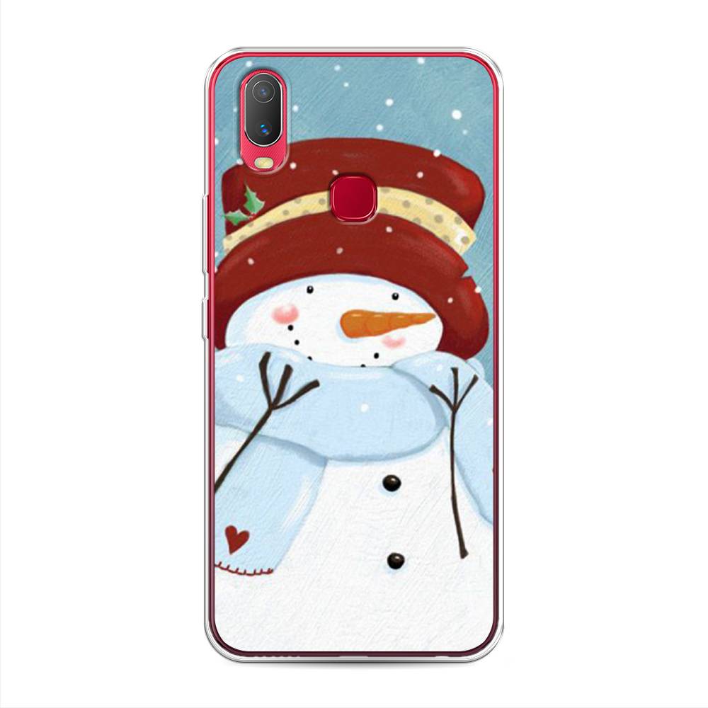 

Чехол для Vivo Y11 "Застенчивый снеговик", Голубой;белый;красный, 261650-5