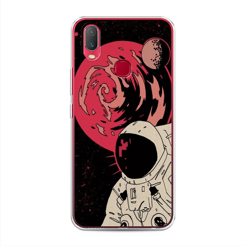 

Чехол для Vivo Y11 "Космонавт возле Марса", Черный;красный, 261650-2