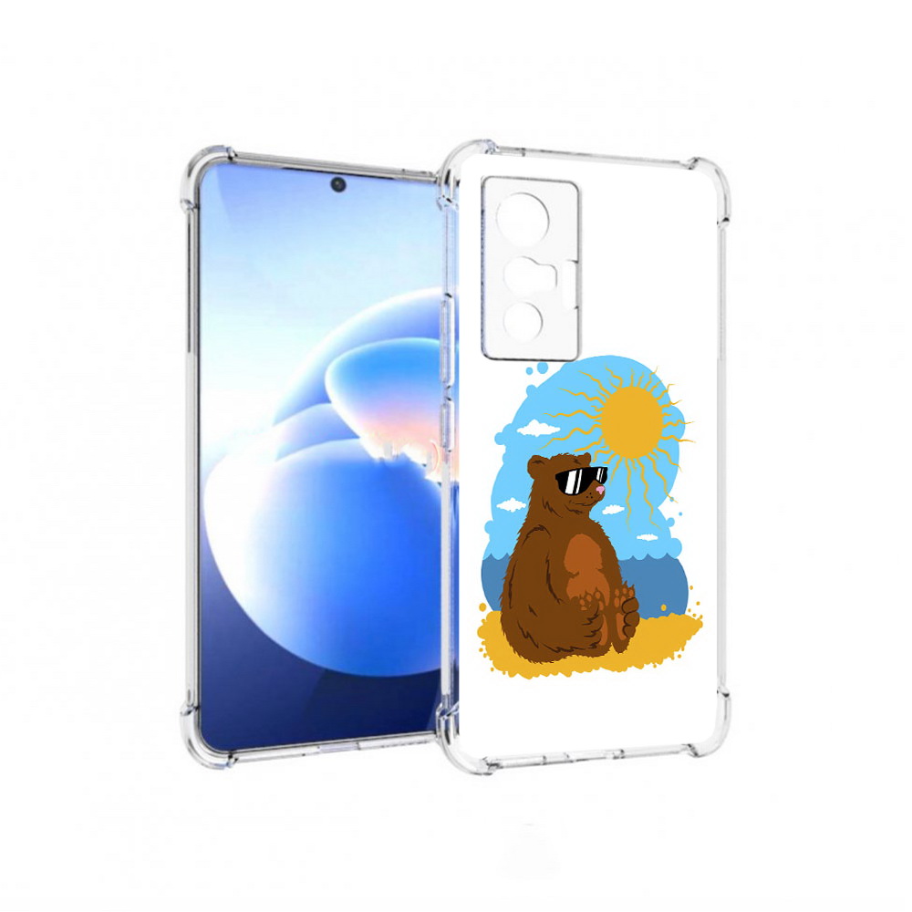 

Чехол MyPads Tocco для Vivo X70 медведь на чиле, Прозрачный, Tocco