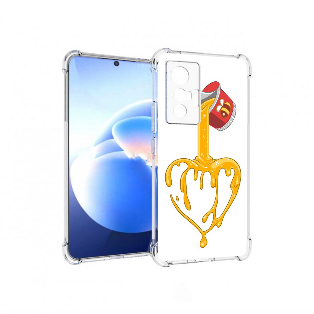 

Чехол MyPads Tocco для Vivo X70 медовое сердце, Прозрачный, Tocco