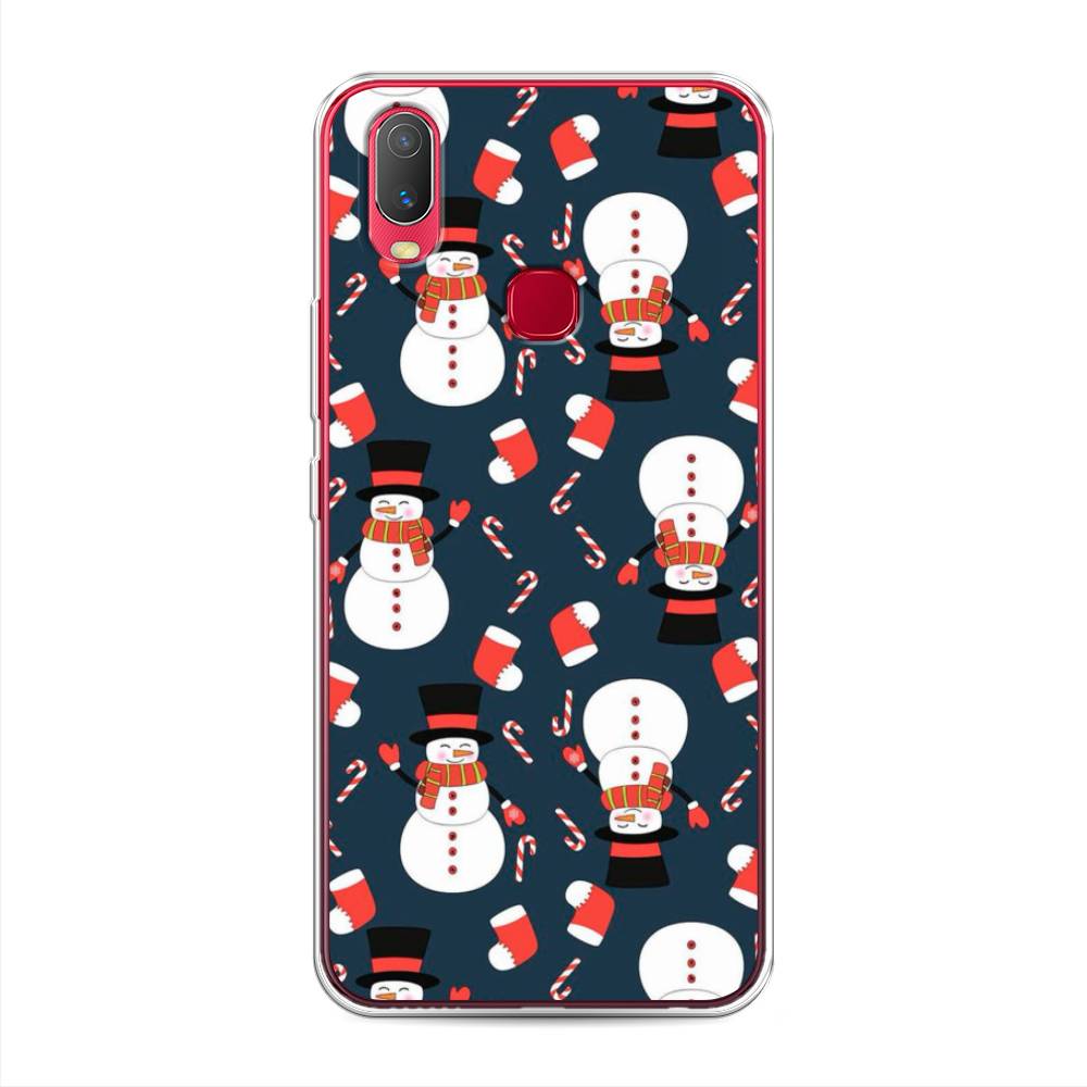 

Чехол для Vivo Y11 "Синие снеговики", Синий;белый;красный, 261650-5