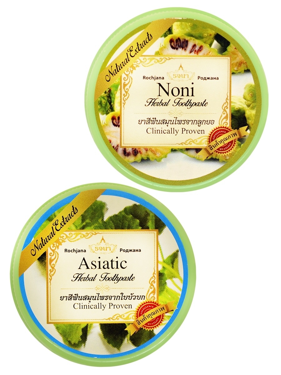 

Набор зубных паст Rochjana с экстрактом нони 30 г + с экстрактами растений 30 г