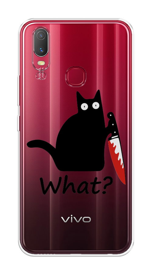 

Чехол на Vivo Y11 / Виво Y11 "Котик с ножом", Черный;красный, 261650-6