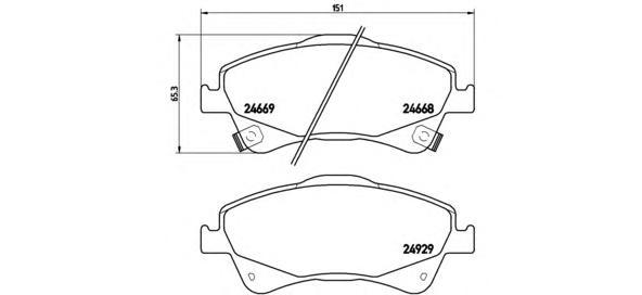 

Колодки дисковые передние toyota auris/avensis/verso 1.6-2.2d 09> P83109