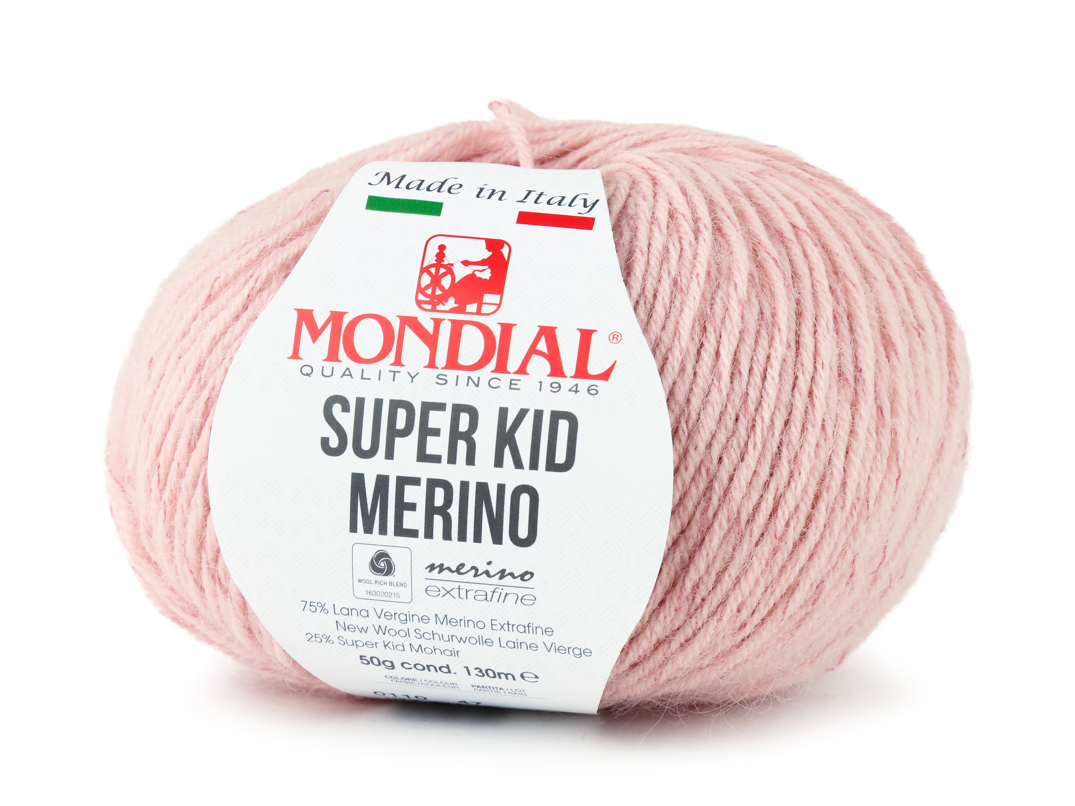 Пряжа для вязания Mondial Super kid merino цвет Розовый 50 гр