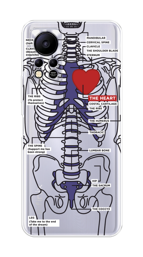 

Чехол на Infinix HOT 11S NFC "Скелет человека", Прозрачный;синий;красный, 3100950-1