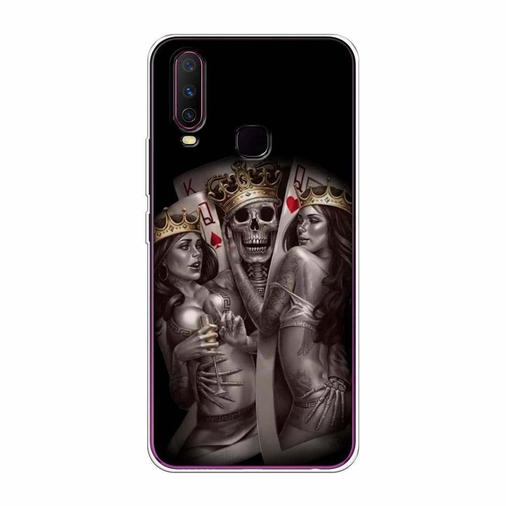 

Чехол для Vivo Y12/Y17 "Карты король и королевы", Серый;желтый, 261750-6