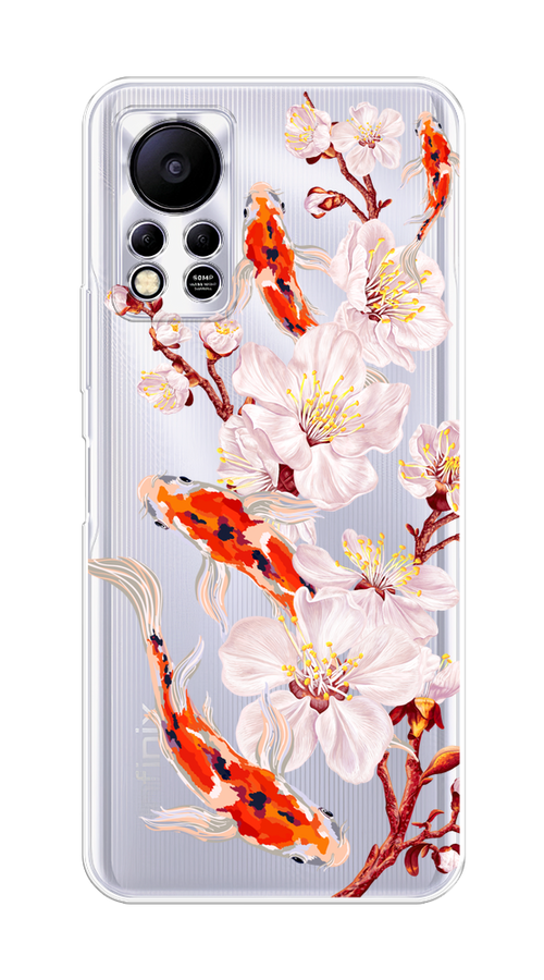 

Чехол на Infinix HOT 11S NFC "Карпы и сакура", Оранжевый;розовый;бежевый;прозрачный, 3100950-1