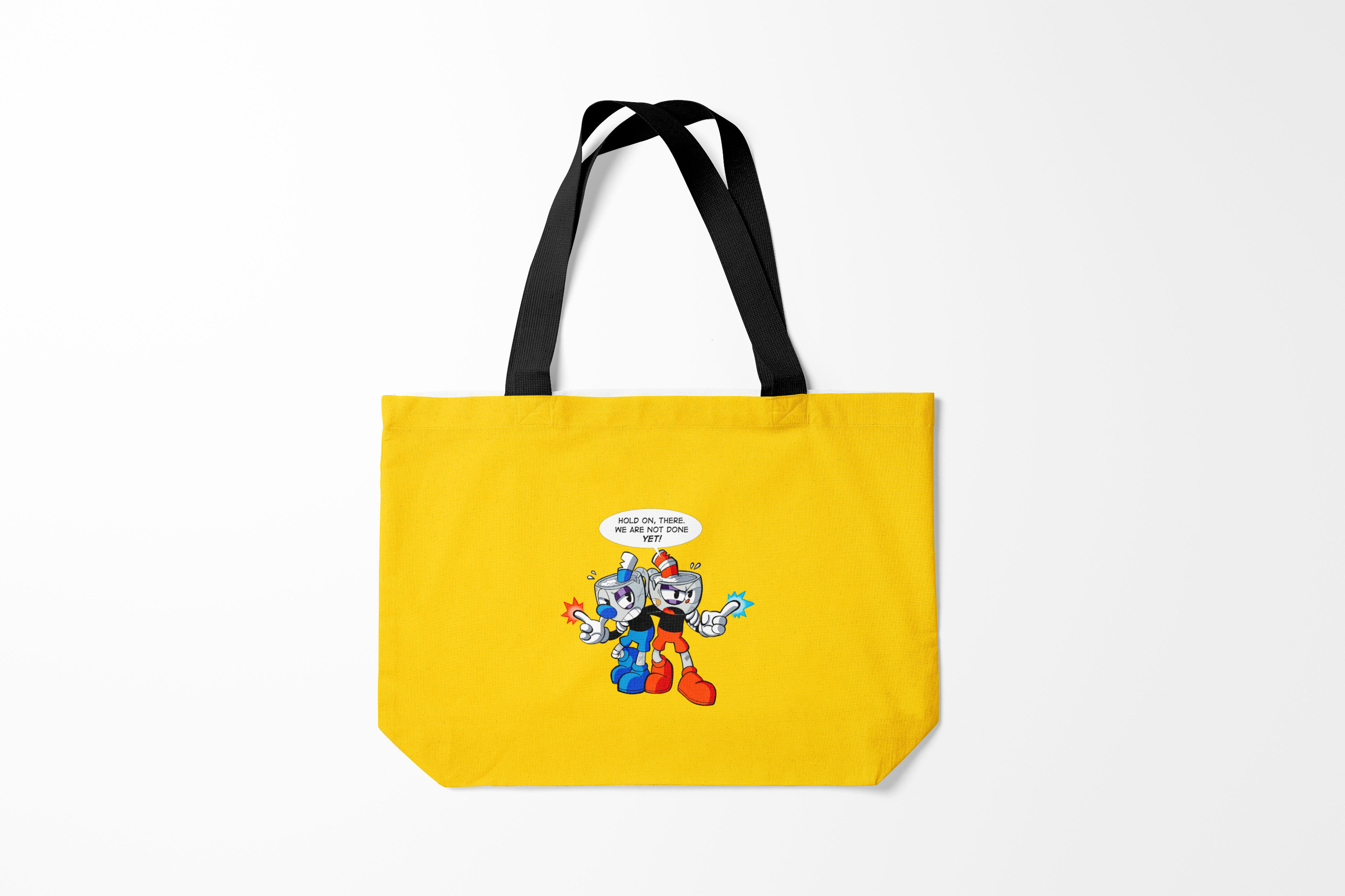 

Сумка шoппер унисекс Burnettie Cuphead Побитые кружки, желтый, Cuphead Побитые кружки