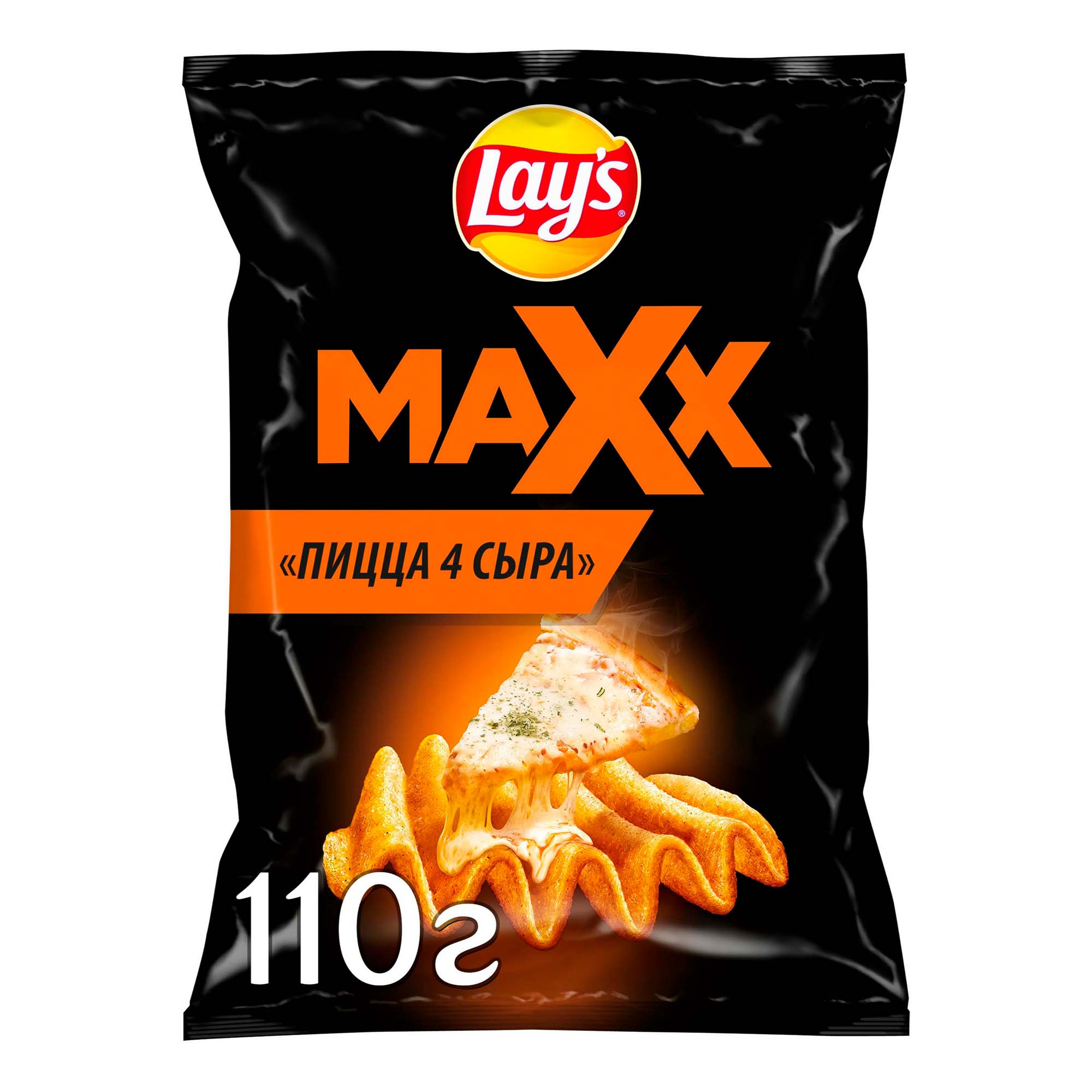 Чипсы картофельные Lay's Max со вкусом пиццы 4 сыра 110 г