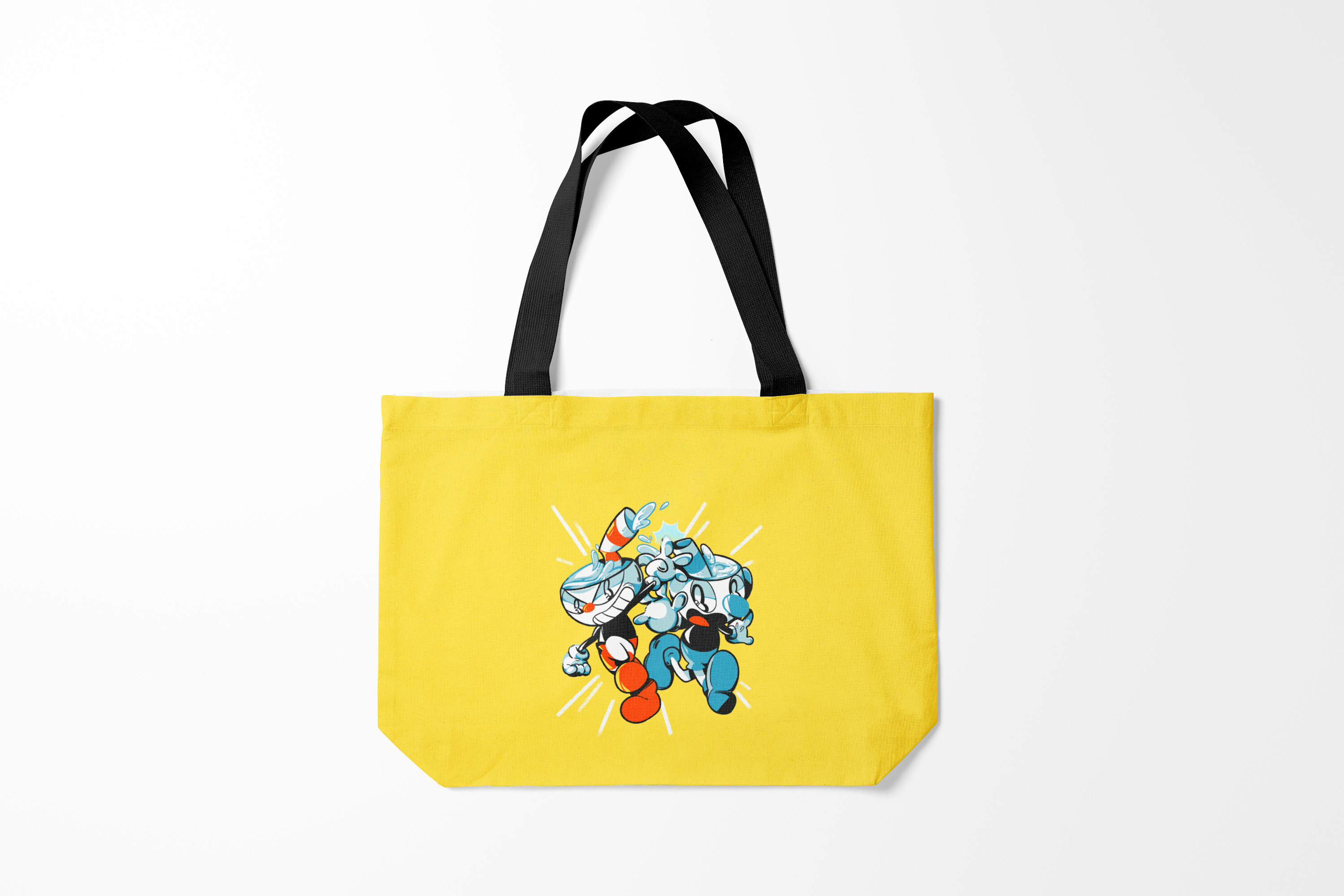 

Сумка шoппер унисекс Burnettie Cuphead bros, желтый, Cuphead bros