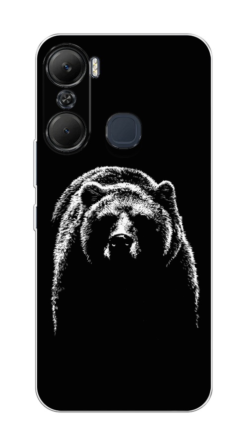 

Чехол на Infinix Hot 12 Pro "Медведь в ночи", Белый;черный, 3102450-1