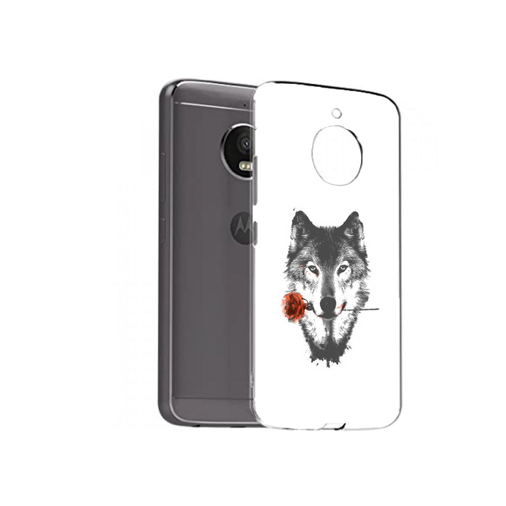 

Чехол MyPads Tocco для Motorola Moto E4 Plus волк с розой (PT100001.341.270), Прозрачный, Tocco