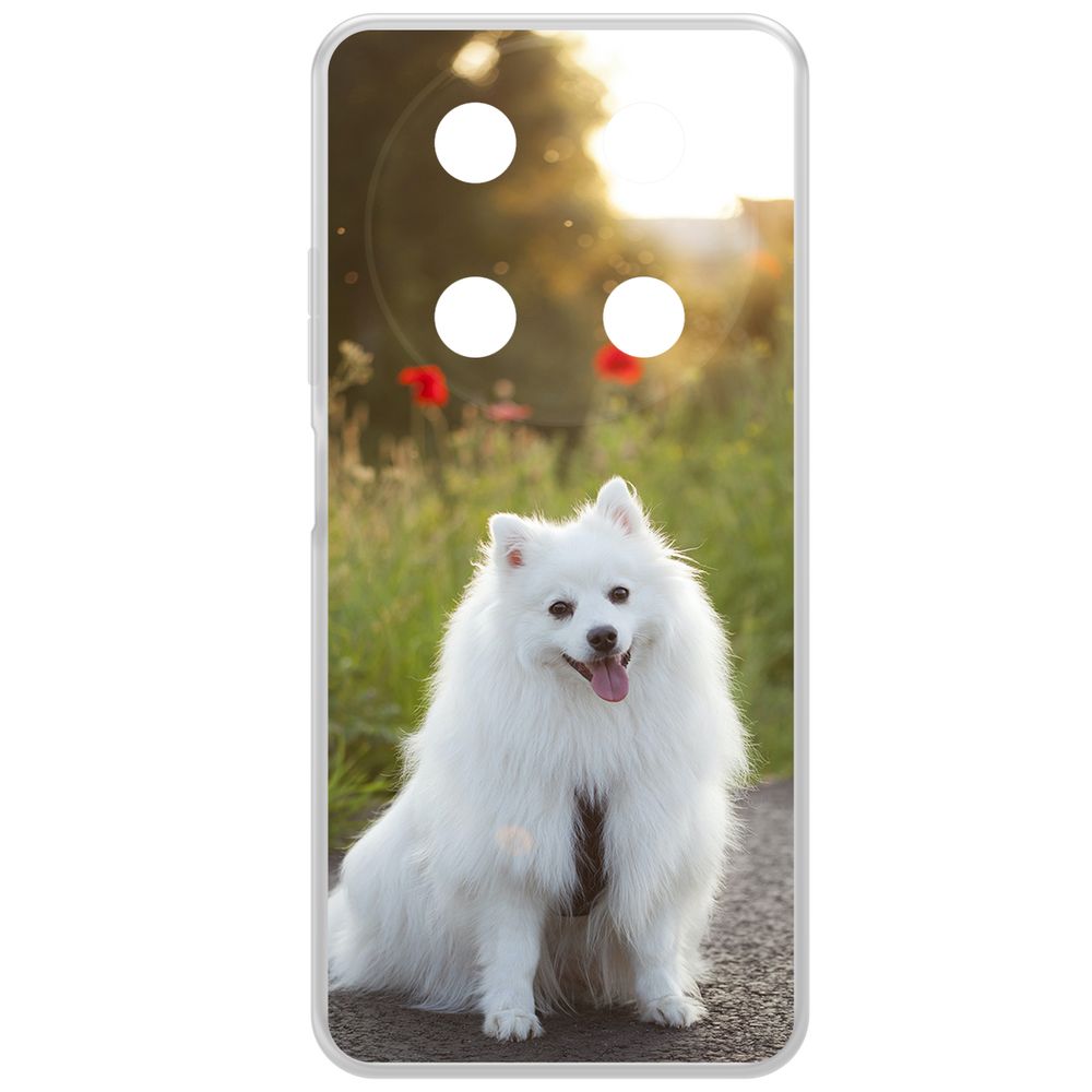 

Чехол-накладка Krutoff Clear Case Белый шпиц для ITEL RS4, Прозрачный