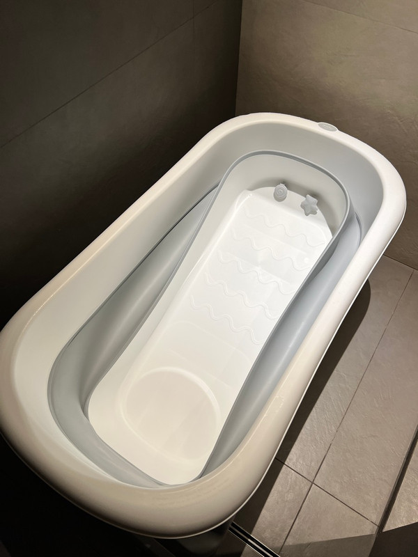 Большая детская складная ванна iFam Extra large infant folding bathtub, серая