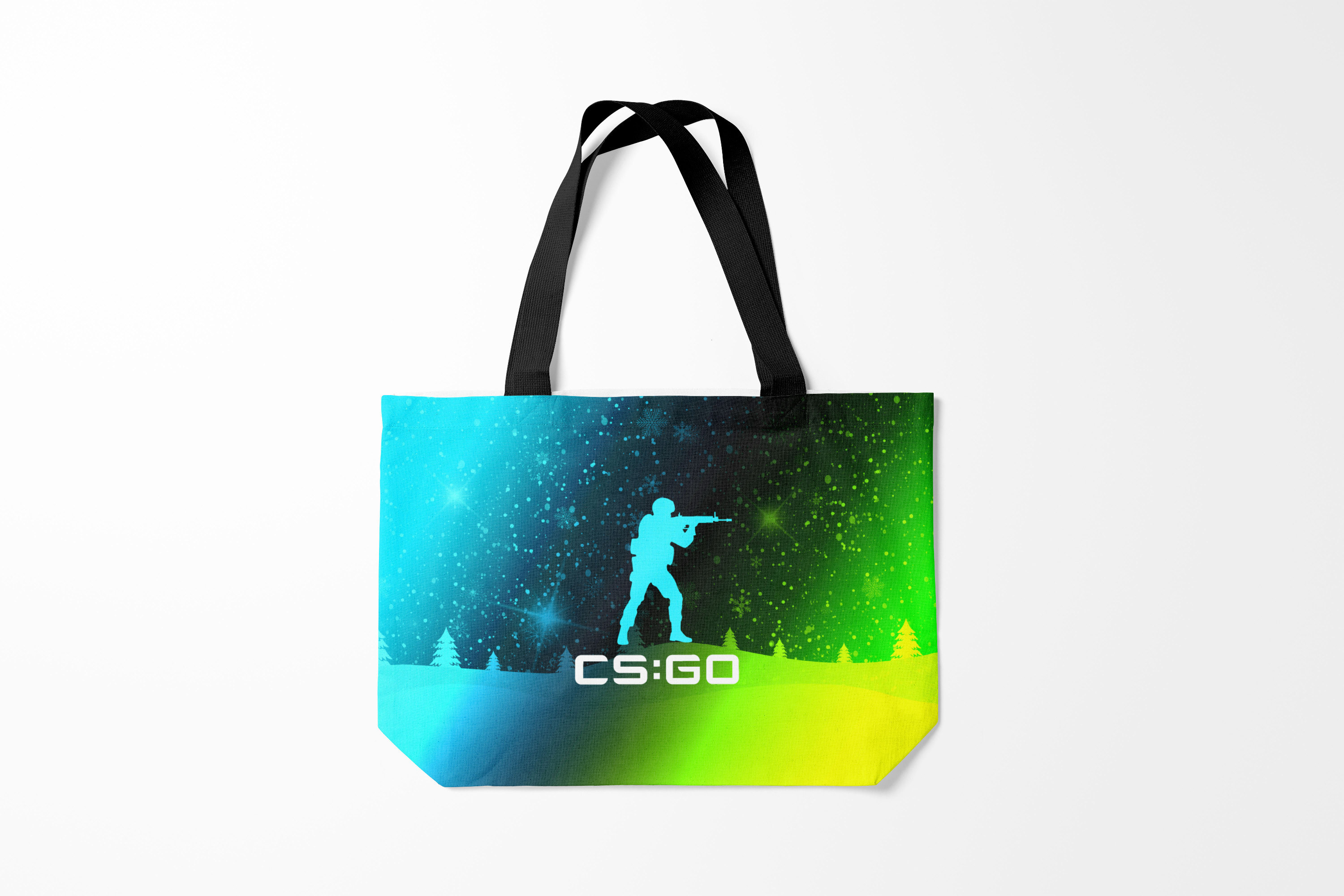 

Сумка шoппер унисекс Burnettie Counter Strike CS GO КС ГО Снежный, зеленый; голубой, Counter Strike CS GO КС ГО Снежный