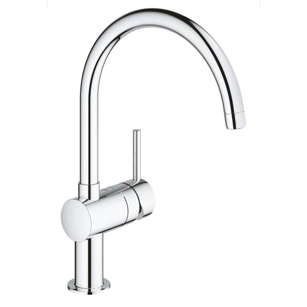 фото Смеситель для кухонной мойки grohe vento с c-образным изливом, хром (30427000)