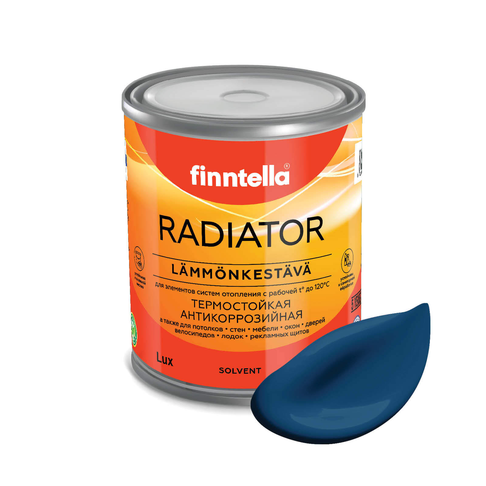 

Краска RADIATOR, SININEN KUU лазурно-синий, 0,9л, RADIATOR специализированная для батарей и радиаторов отопления