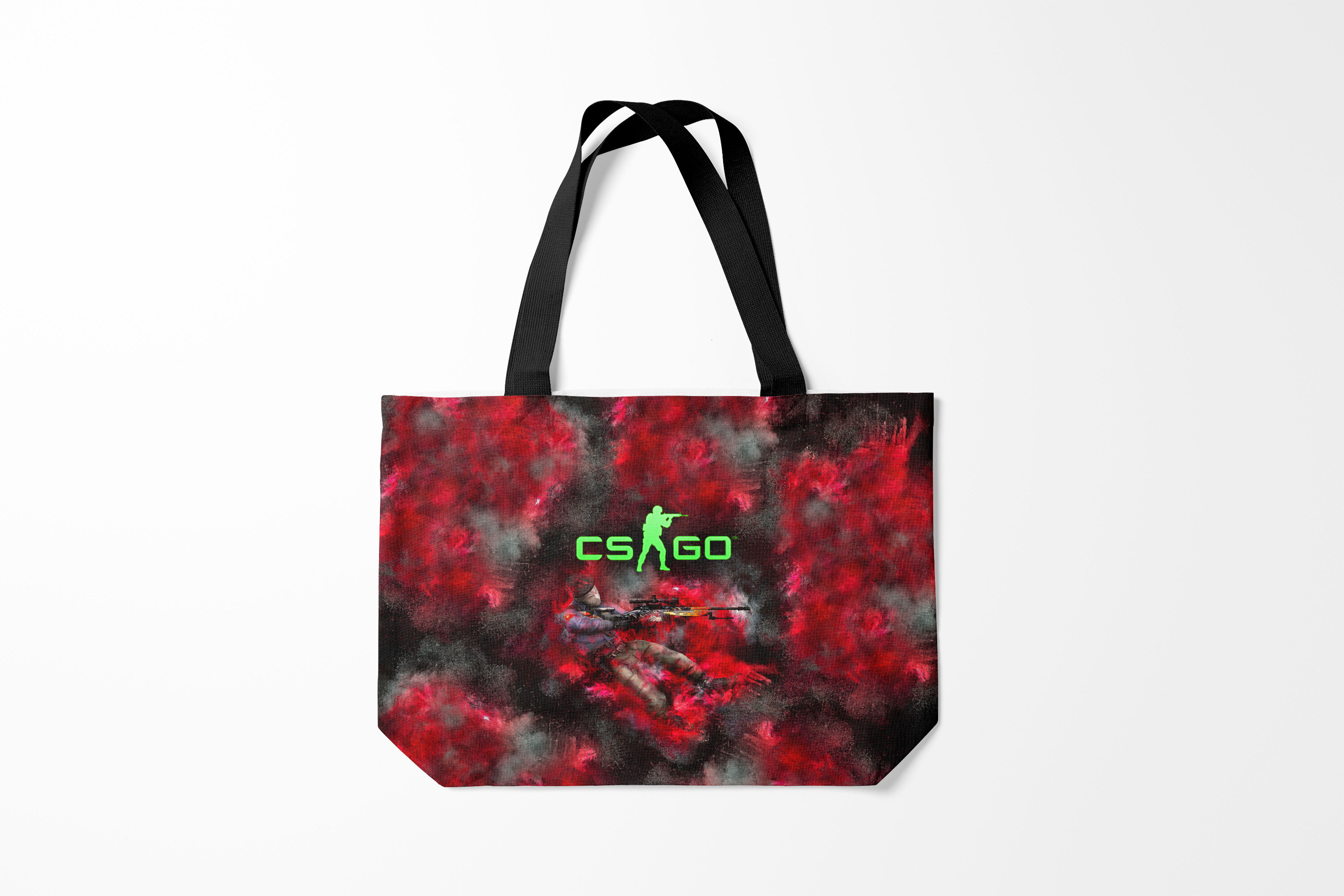 

Сумка шoппер унисекс Burnettie Counter Strike CS GO Red heat, серый; красный, Counter Strike CS GO Red heat
