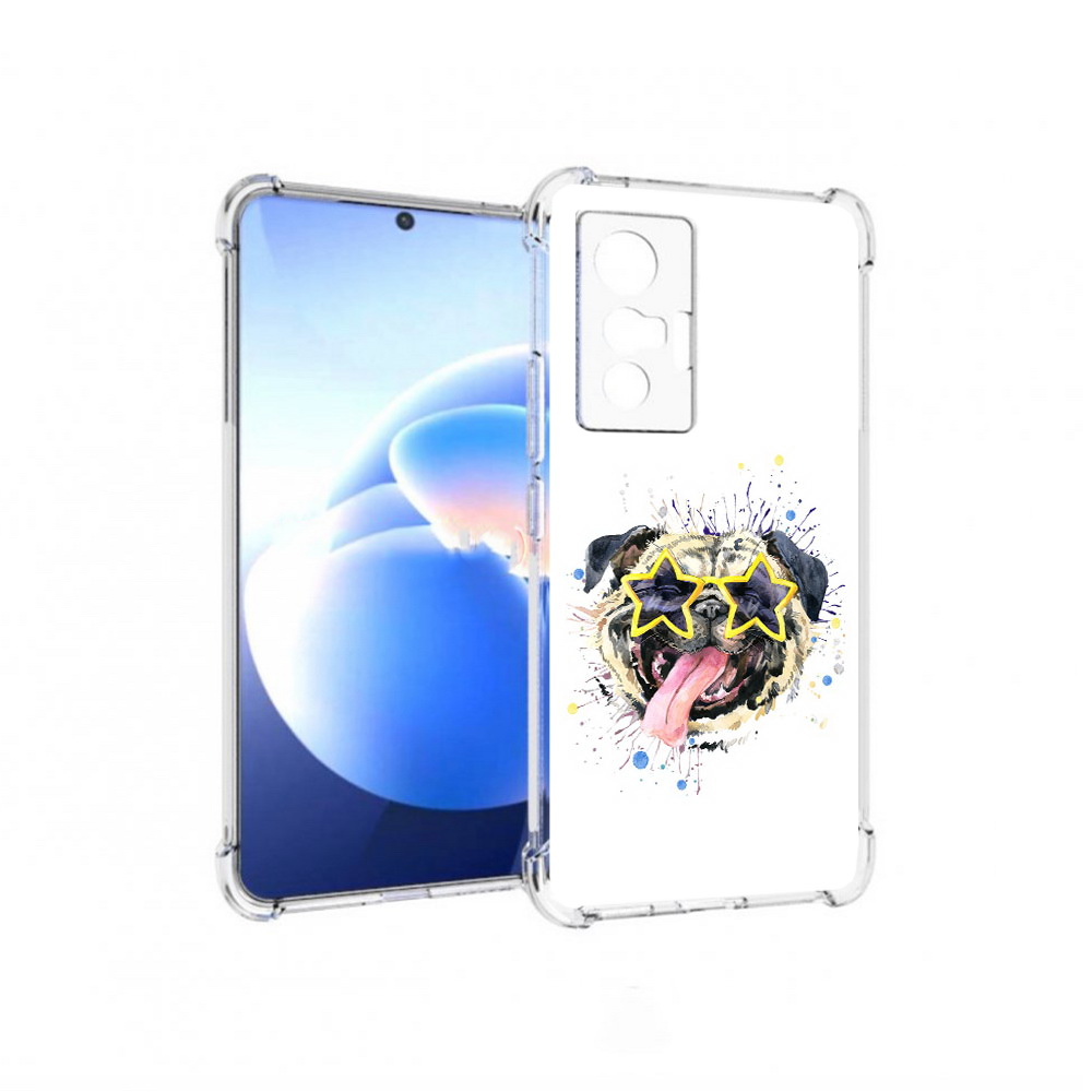 

Чехол MyPads Tocco для Vivo X70 мопс боксер, Прозрачный, Tocco