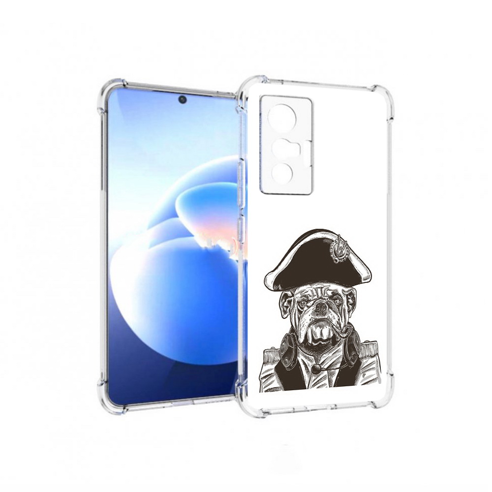 

Чехол MyPads Tocco для Vivo X70 мопс генерал, Прозрачный, Tocco