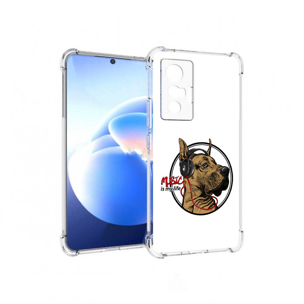 

Чехол MyPads Tocco для Vivo X70 музыкальная собака, Прозрачный, Tocco