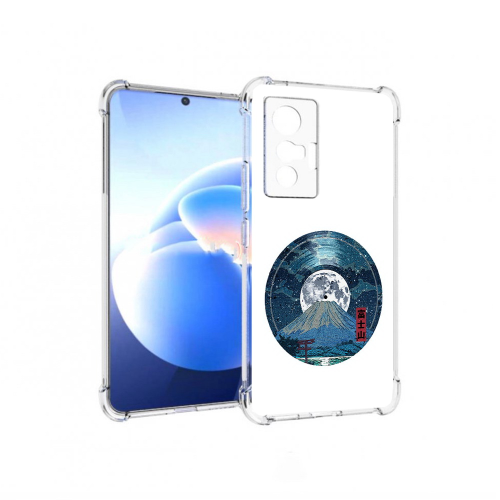 

Чехол MyPads Tocco для Vivo X70 нарисованная виниловая гора с луной, Прозрачный, Tocco