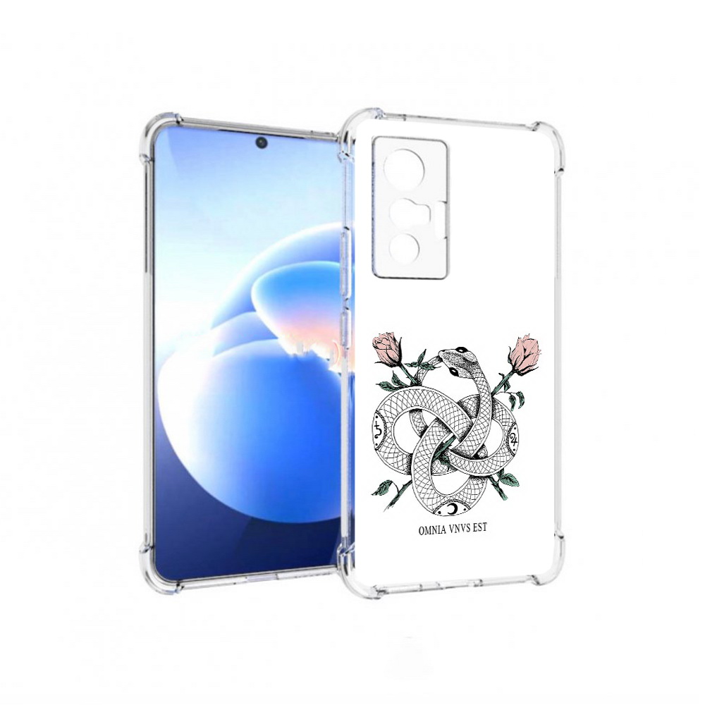 

Чехол MyPads Tocco для Vivo X70 нарисованная змея абстракция, Прозрачный, Tocco