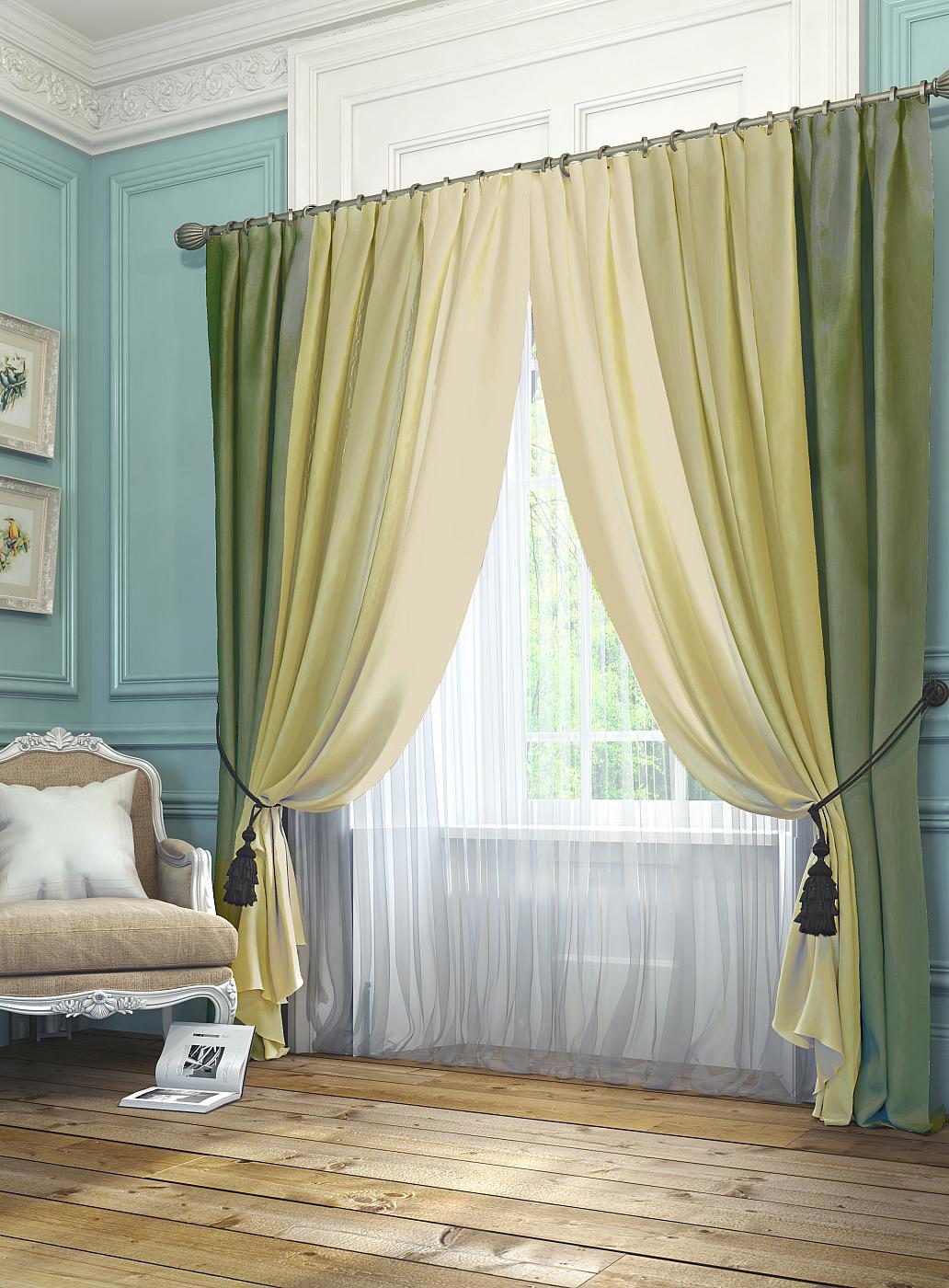 

Комплекты штор AT HOME / шторы в комнату 220х300 см / Ярвис (зелен.), 993002