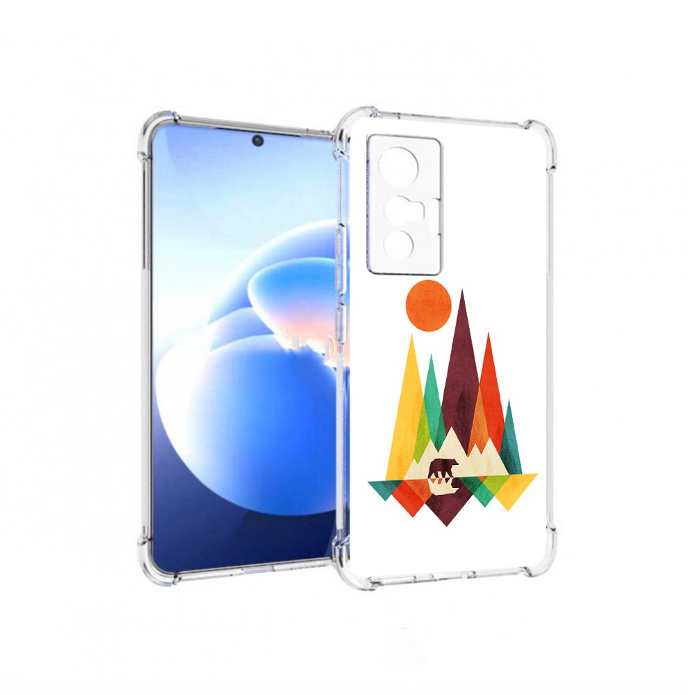 

Чехол MyPads Tocco для Vivo X70 нарисованные горы с медведем, Прозрачный, Tocco