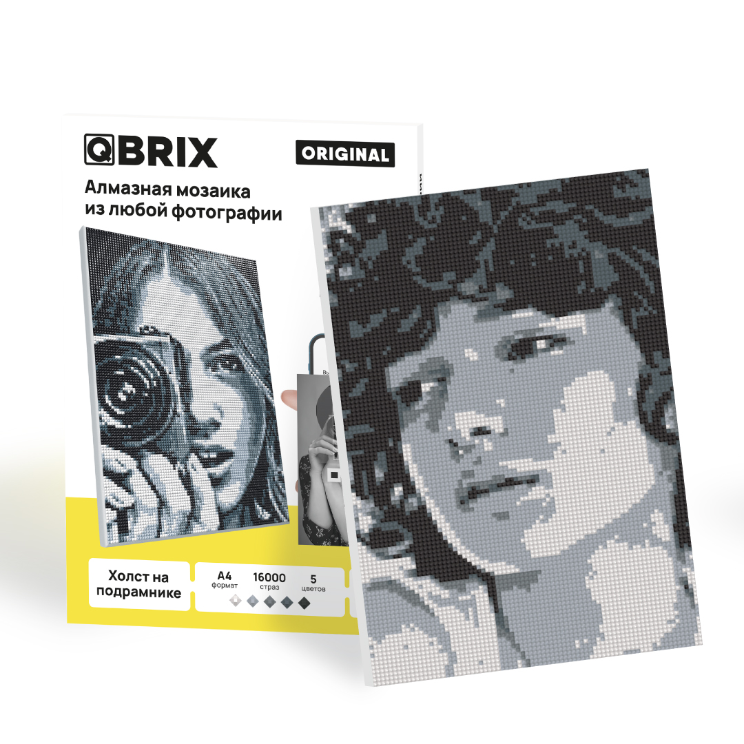 Алмазная фото-мозаика на подрамнике QBRIX ORIGINAL 40004 А4, 5 цветов, 16000 страз