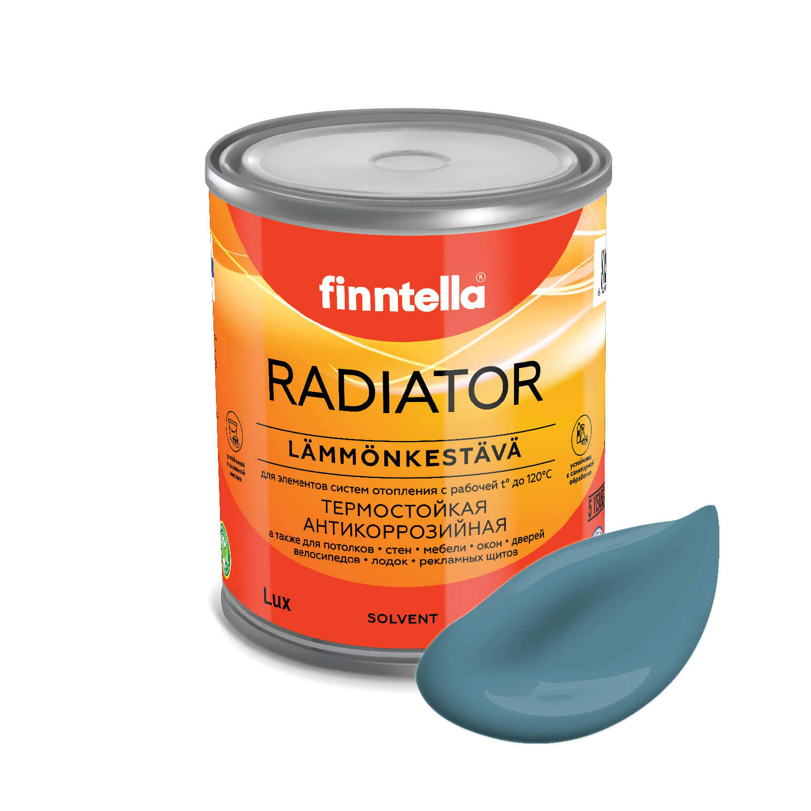 

Краска RADIATOR, ENKELI пастельно-бирюзовый, 0,9л, Голубой, RADIATOR специализированная для батарей и радиаторов отопления