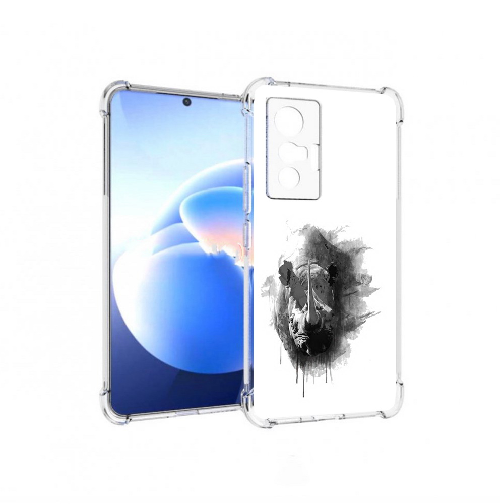 

Чехол MyPads Tocco для Vivo X70 носорог, Прозрачный, Tocco