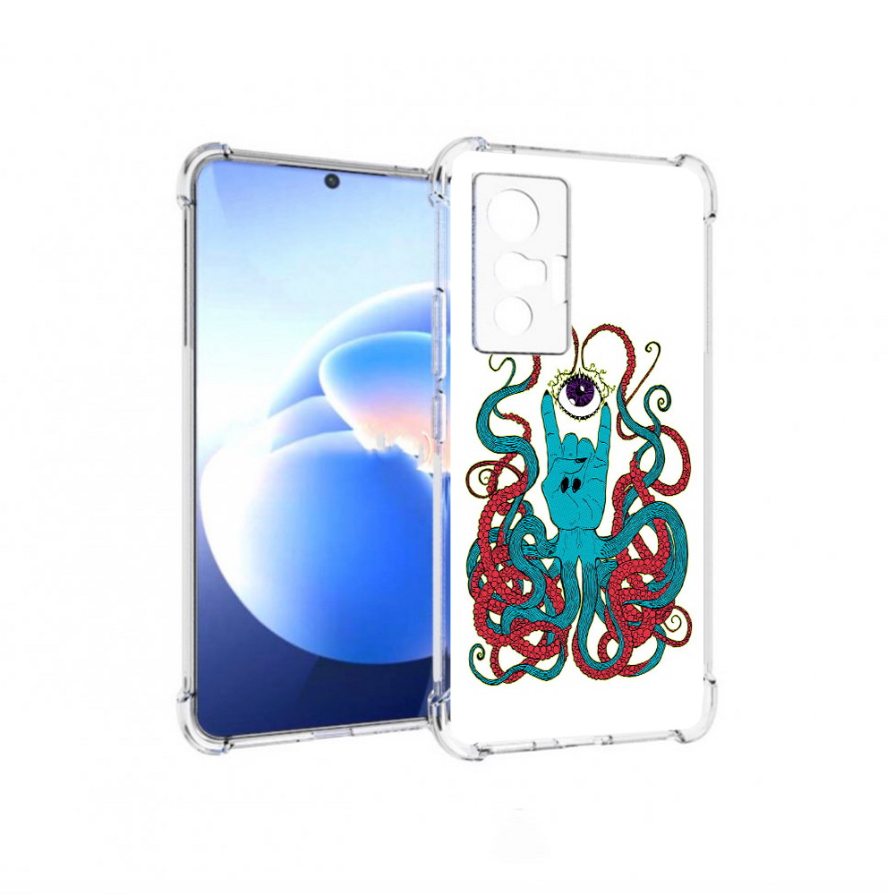 

Чехол MyPads Tocco для Vivo X70 осьминог-рука абстракция, Прозрачный, Tocco