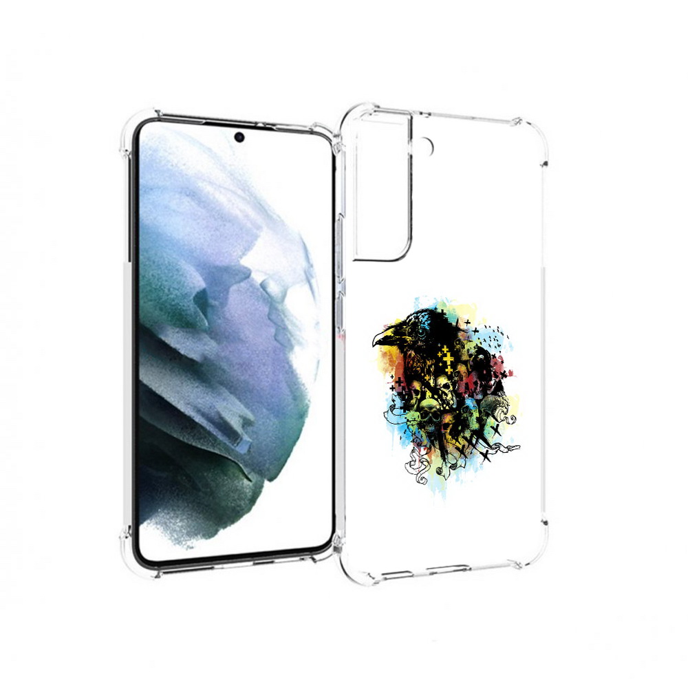 

Чехол MyPads Tocco для Samsung Galaxy S22 Plus ворон и черепа (PT226933.535.273), Прозрачный, Tocco