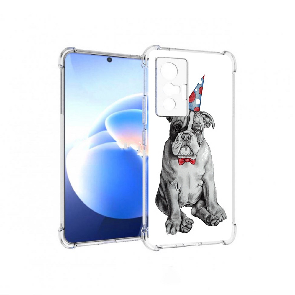 

Чехол MyPads Tocco для Vivo X70 праздничный щенок, Прозрачный, Tocco
