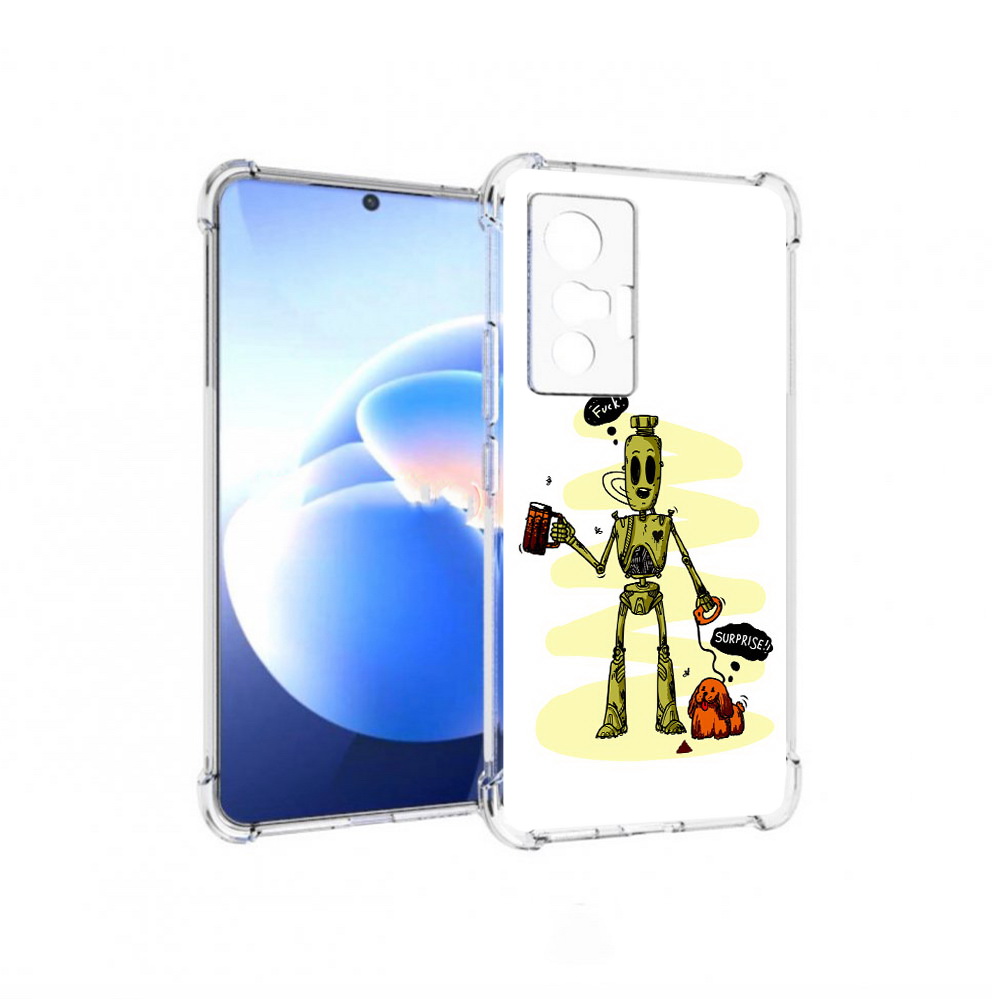 

Чехол MyPads Tocco для Vivo X70 прикольный робот, Прозрачный, Tocco