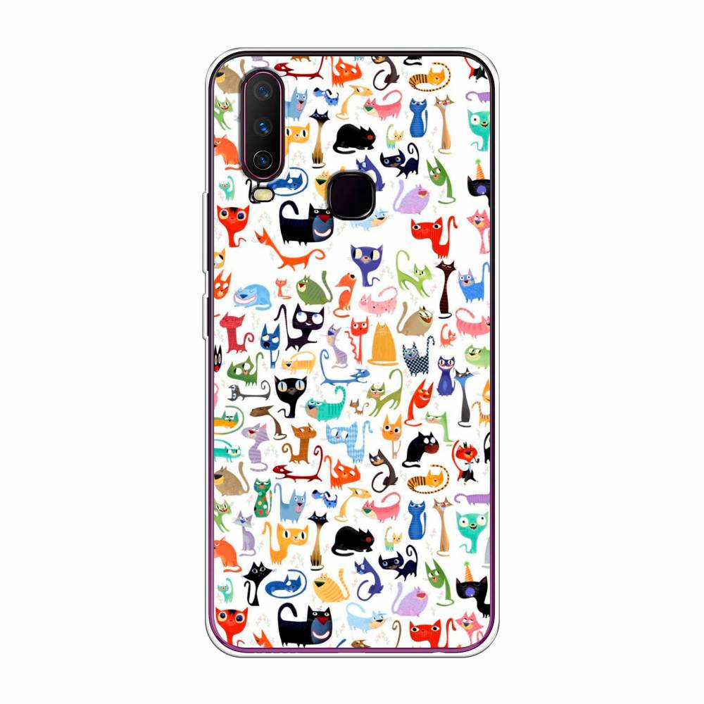 

Чехол для Vivo Y12/Y17 "Цветные коты", Разноцветный, 261750-1