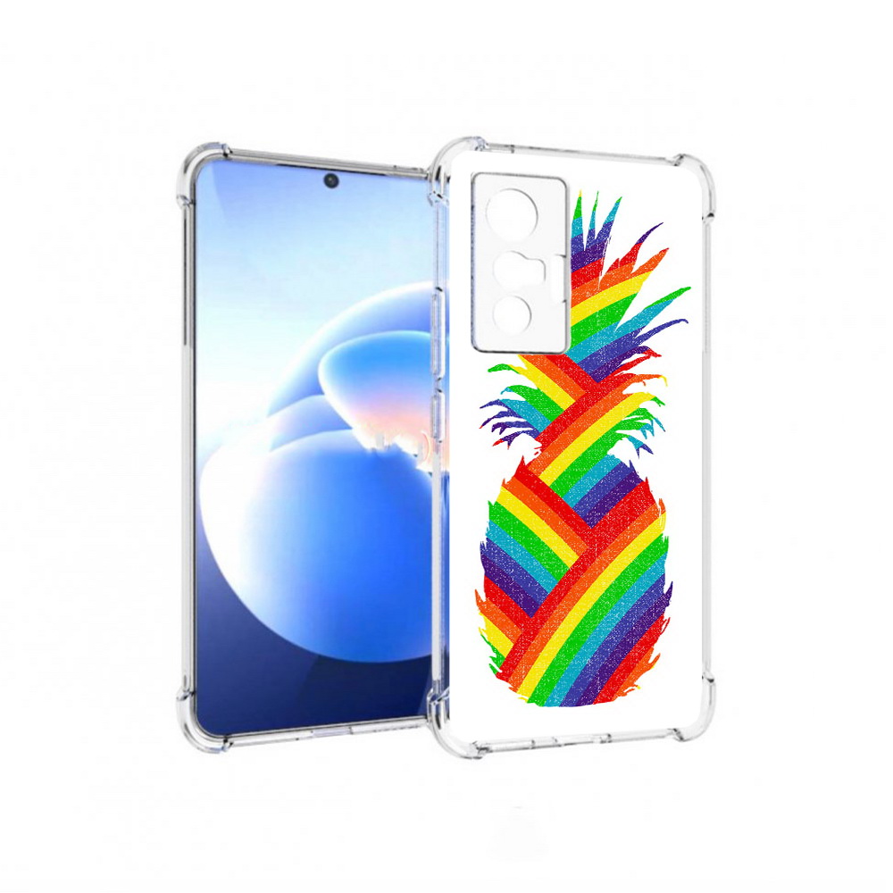 

Чехол MyPads Tocco для Vivo X70 радужный ананас, Прозрачный, Tocco
