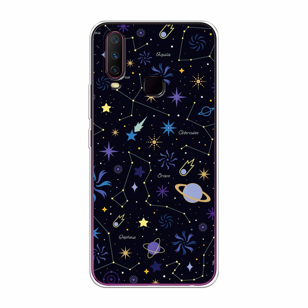 

Чехол для Vivo Y12/Y17 "Цветной космос", Желтый, 261750-2