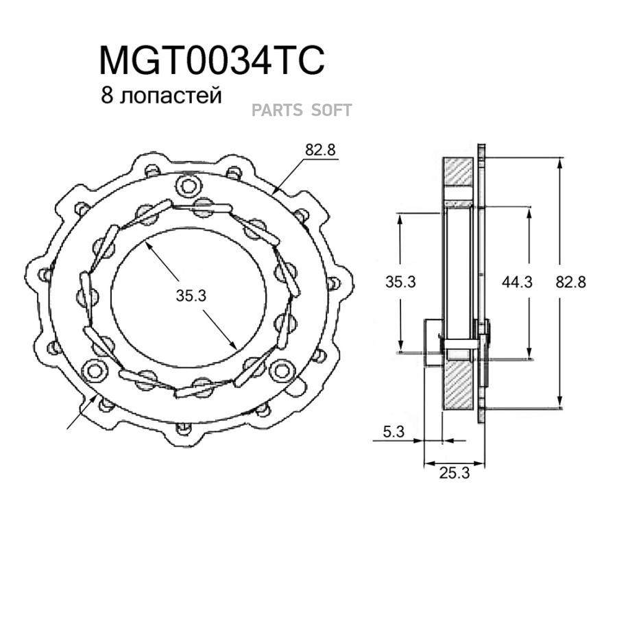 

KRAUF Геометрия турбокомпрессора KRAUF MGT0034TC