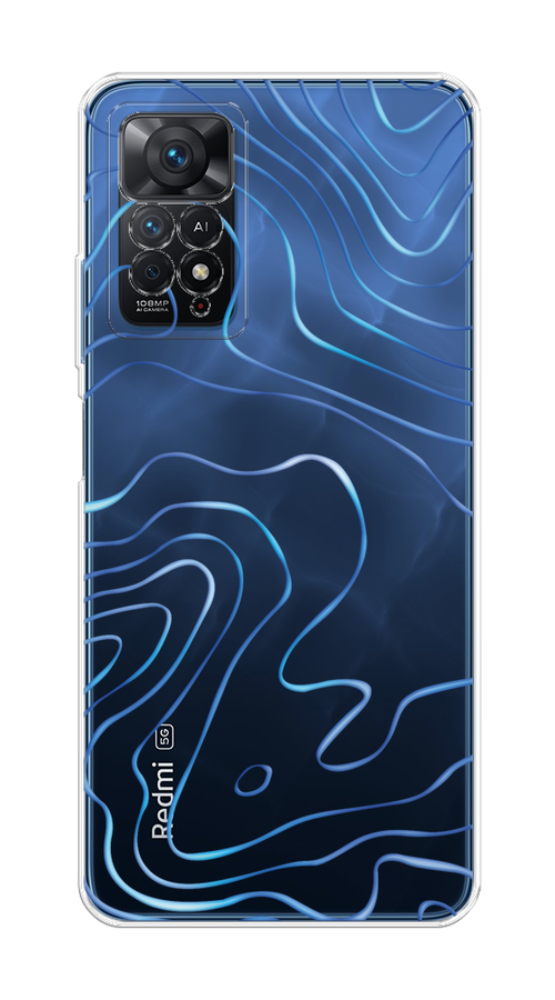 

Чехол на Xiaomi Redmi Note 11 Pro "Blue lines", Прозрачный;синий, 314750-1