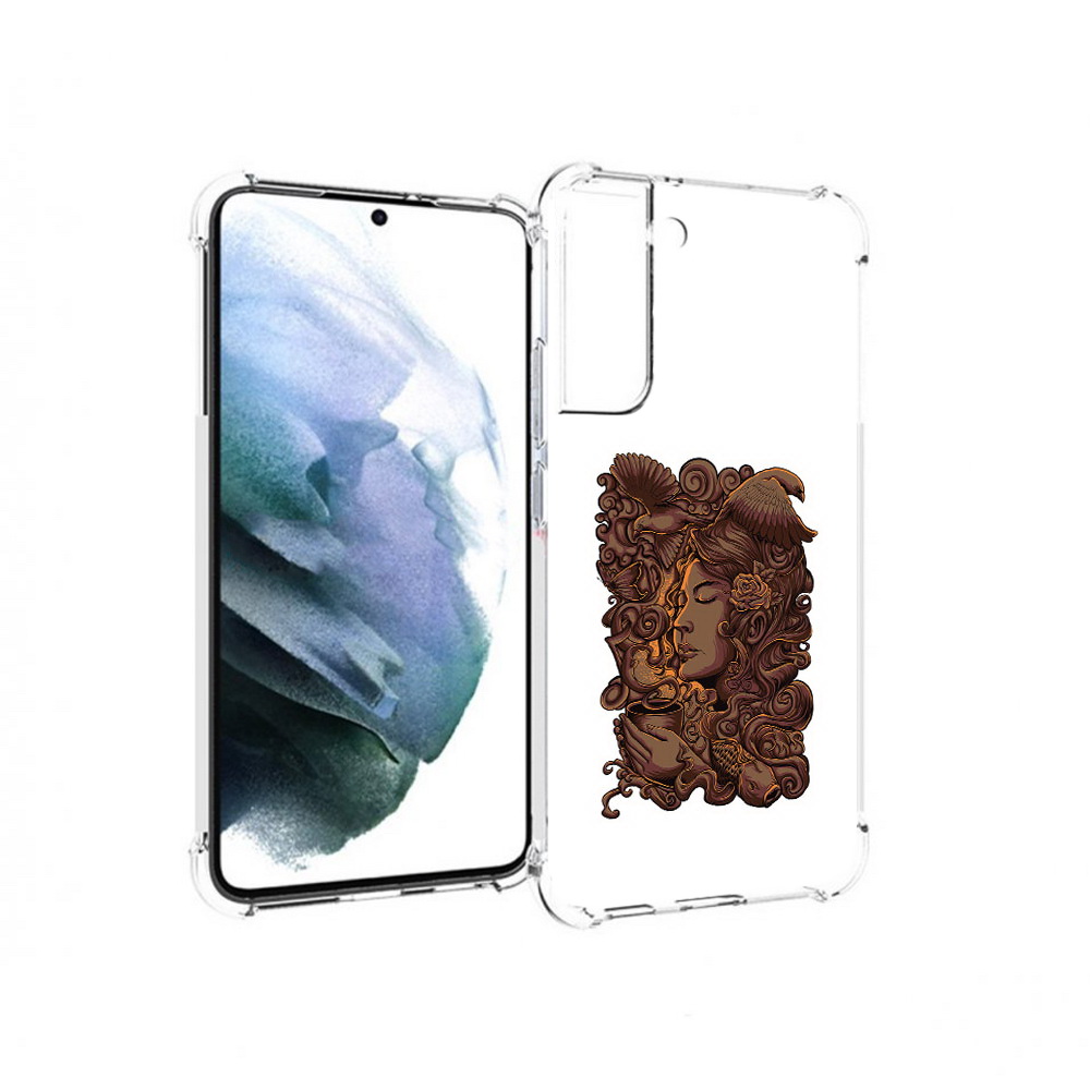 

Чехол MyPads Tocco для Samsung Galaxy S22 Plus девушка с длинными волосами абстракция, Прозрачный, Tocco