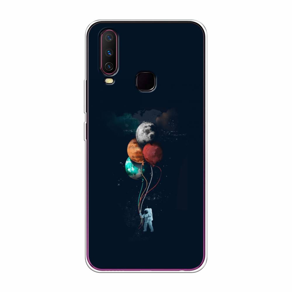 

Чехол для Vivo Y12/Y17 "Космонавт с шариками", Разноцветный, 261750-4