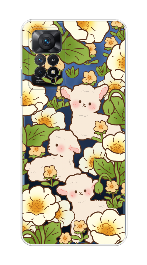 

Чехол на Xiaomi Redmi Note 11 Pro "Овечки в цветах", Зеленый;бежевый, 314750-1
